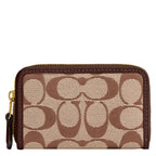 Coach Women's Crystal Signature Jacquard Essential Small Card Case, Mushroom, One Size