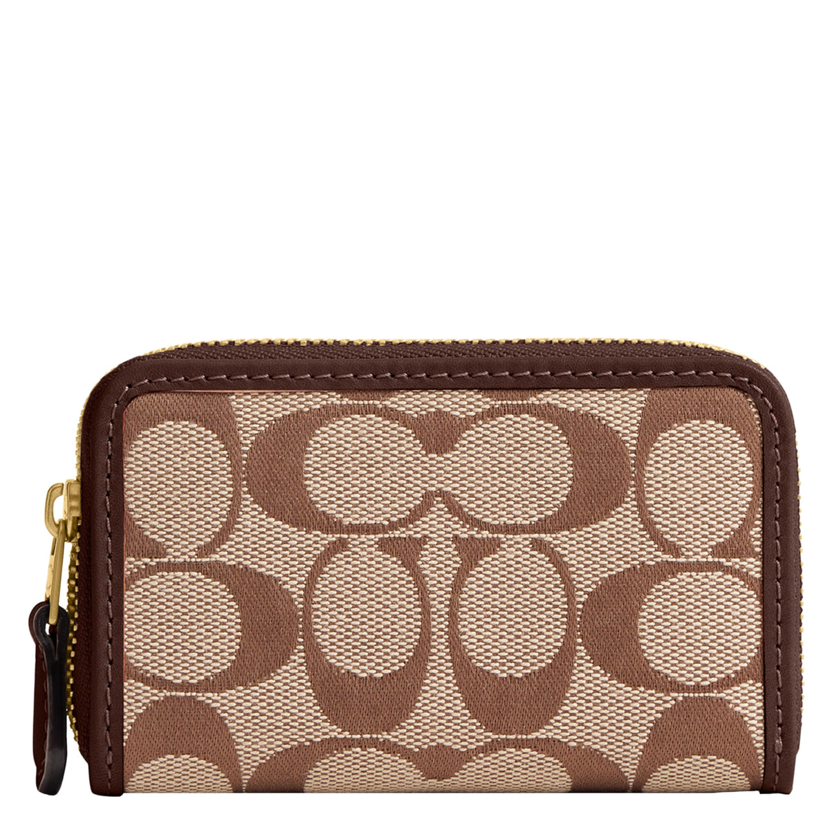 Coach Women's Crystal Signature Jacquard Essential Small Card Case, Mushroom, One Size