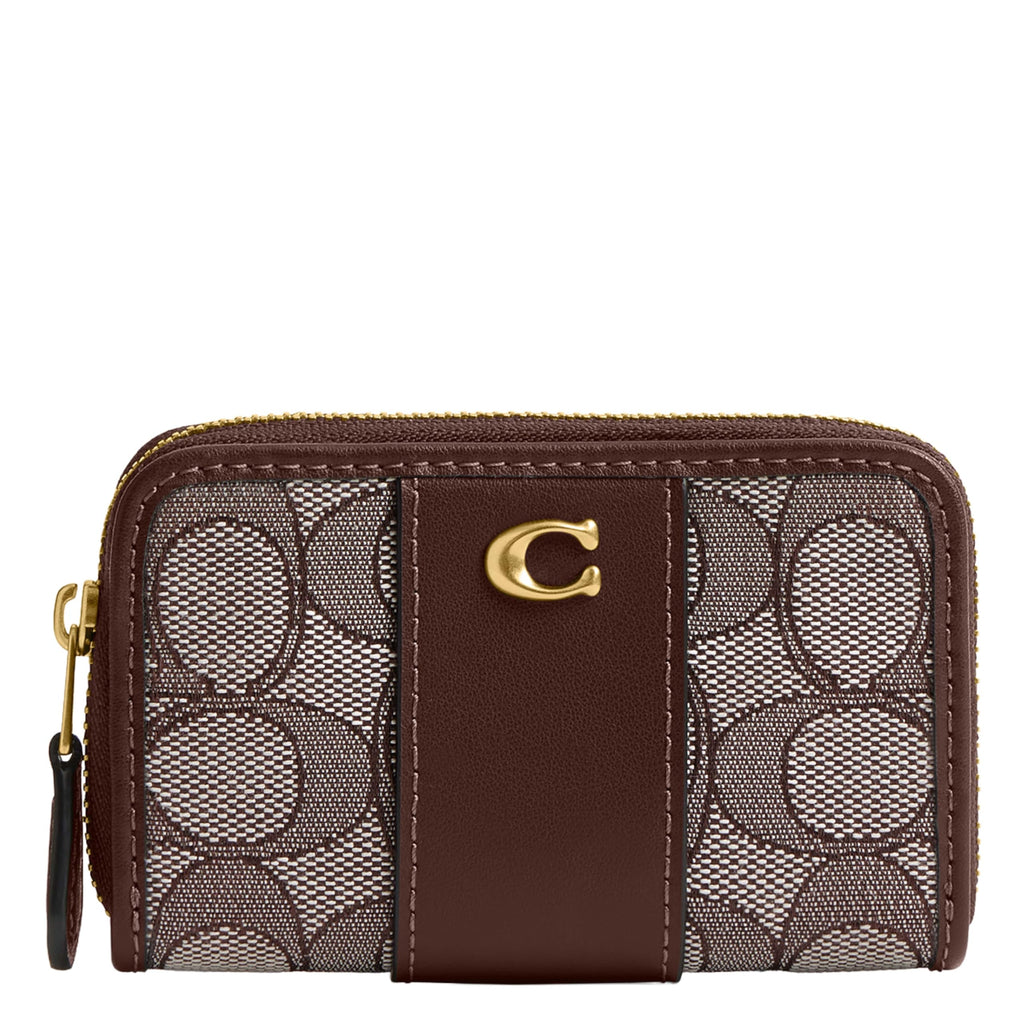 Coach Women's Crystal Signature Jacquard Essential Small Card Case, Mushroom, One Size