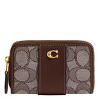 Coach Women's Crystal Signature Jacquard Essential Small Card Case, Mushroom, One Size