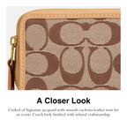 Coach Women's Crystal Signature Jacquard Essential Small Card Case, Mushroom, One Size