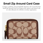 Coach Women's Crystal Signature Jacquard Essential Small Card Case, Mushroom, One Size
